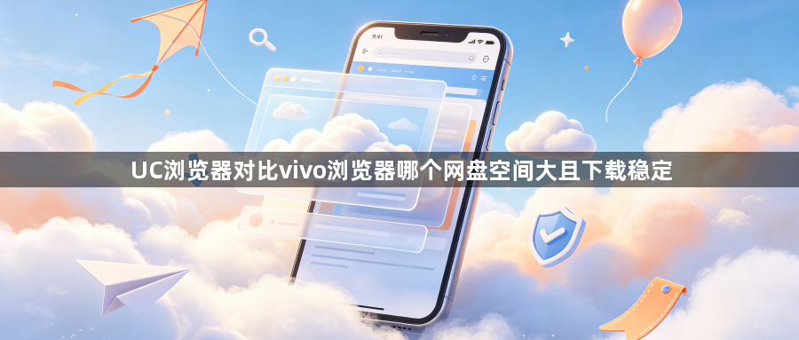 UC浏览器对比vivo浏览器哪个网盘空间大且下载稳定1