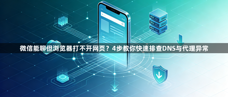 微信能聊但浏览器打不开网页?4步教你快速排查DNS与代理异常1