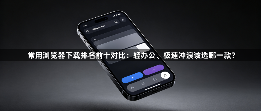 常用浏览器下载排名前十对比:轻办公、极速冲浪该选哪一款?1