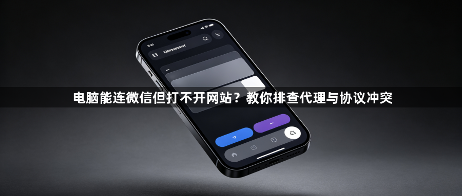 电脑能连微信但打不开网站？教你排查代理与协议冲突1